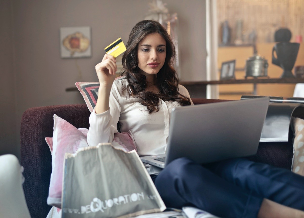 A person busy shopping online
