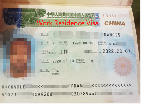 work residence visa